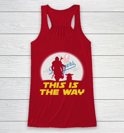 Los Angeles Dodgers MLB Baseball Star Wars Yoda And Mandalorian This Is The Way Racerback Tank 4