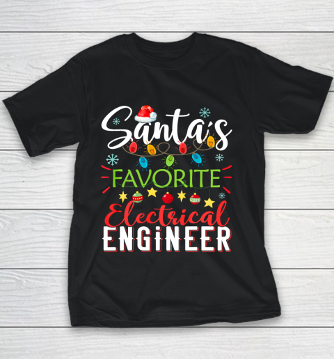 Santa s Favorite Electrical Engineer Santa Hat Christmas Youth T-Shirt