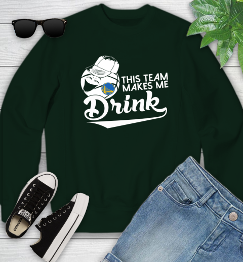 Golden State Warriors NBA Basketball This Team Makes Me Drink Adoring Fan Youth Sweatshirt 9