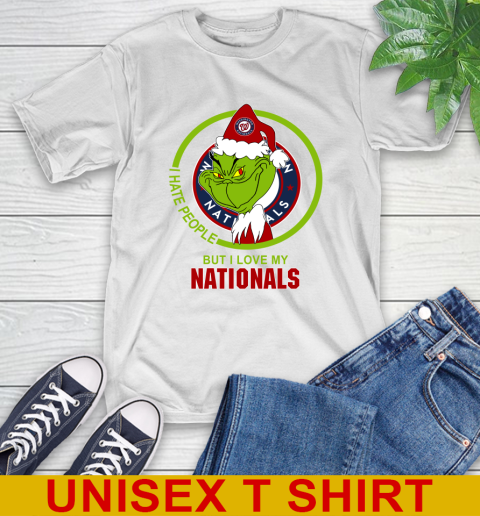 Washington Nationals MLB Christmas Grinch I Hate People But I Love My Favorite Baseball Team T-Shirt