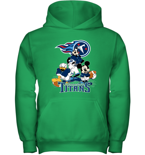 NFL Tennessee Titans Mickey Mouse Donald Duck Goofy Football T Shirt UQFuYC85OR8 youth hoodie 43 95 151514 front irish green