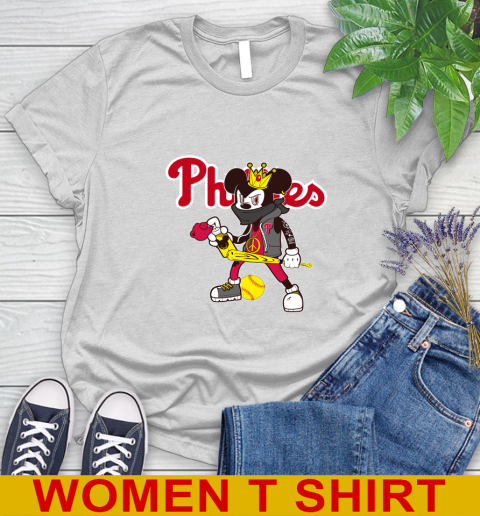 Philadelphia Phillies MLB Baseball Mickey Peace Sign Sports Women's T-Shirt