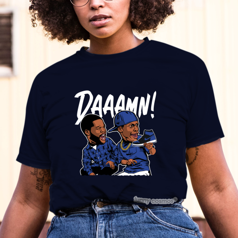 Air Jordan 1 Royal Matching Sneaker Shirt Damn Meme Black And Royal Blue Sneaker Royal Tshirt