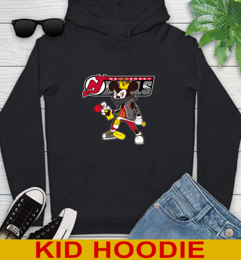 New Jersey Devils NHL Hockey Mickey Peace Sign Sports Youth Hoodie 2
