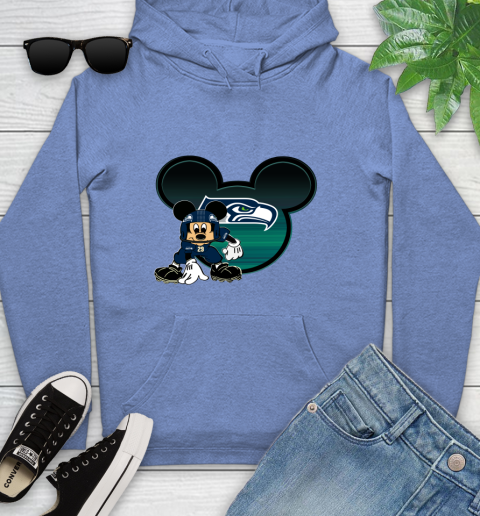 NFL Seattle Seahawks Mickey Mouse Disney Football T Shirt Youth Hoodie 12
