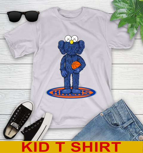 NBA Basketball New York Knicks Kaws Bff Blue Figure Shirt Youth T-Shirt 5