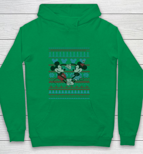 Disney Mickey And Minnie Mouse Christmas Ugly Sweater Style Youth Hoodie 4