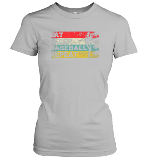 hyo2 vintage retro eat sleep baseball repeat funny sport player ladies t shirt 20 front sport grey