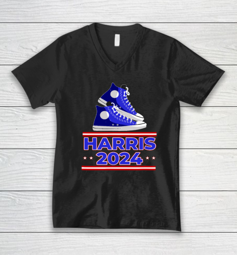 HARRIS 2024 Vote President Kamala Election Sneakers Meme V-Neck T-Shirt