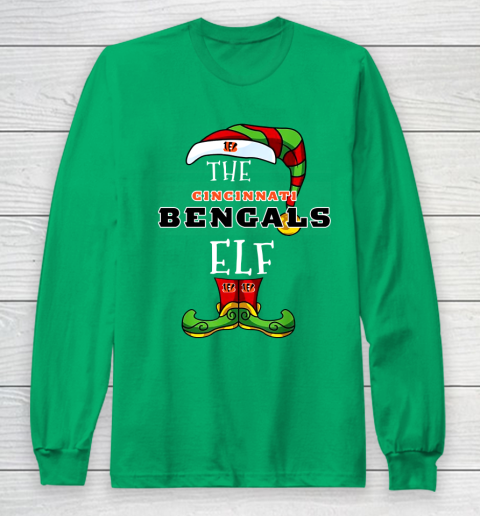 Cincinnati Bengals Christmas ELF Funny NFL Long Sleeve T-Shirt 4