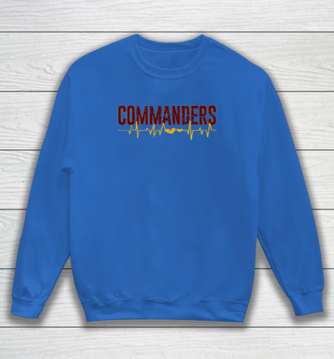 Vintage Commanders' Heart Beat Distressed Sports Spirit Sweatshirt 5
