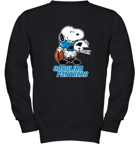 Snoopy A Strong And Proud Carolina Panthers Player NFL Youth Sweatshirt