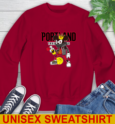 Portland Trail Blazers NBA Basketball Mickey Peace Sign Sports Sweatshirt 7