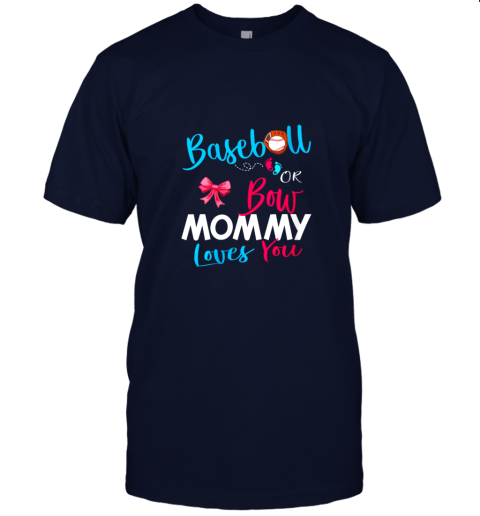 u916 womens baseball gender reveal team baseball or bow party gift jersey t shirt 60 front navy