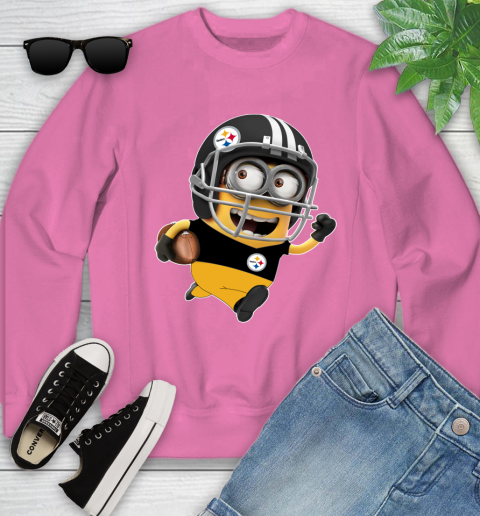 NFL Pittsburgh Steelers Minions Disney Football Sports Youth Sweatshirt 7