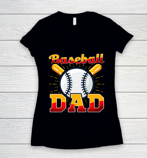 Father's Day Funny Gift Ideas Apparel  Baseball Dad Awesome Coach Women's V-Neck T-Shirt