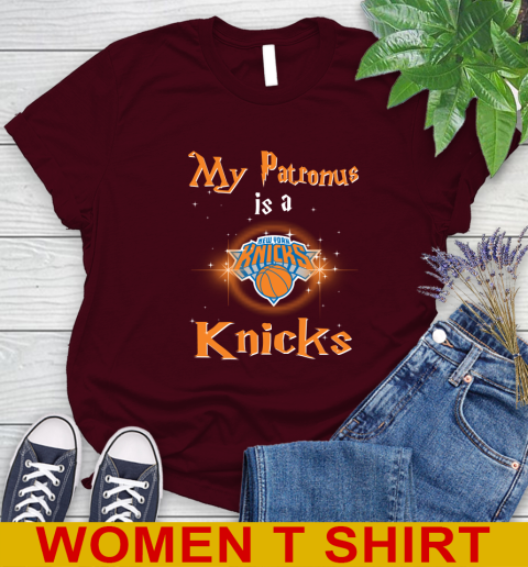 NBA Basketball Harry Potter My Patronus Is A New York Knicks Women's T-Shirt 6