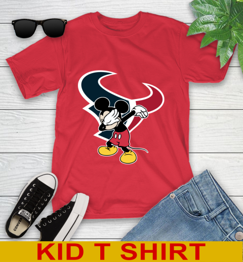 Houston Texans NFL Football Dabbing Mickey Disney Sports Youth T-Shirt 10