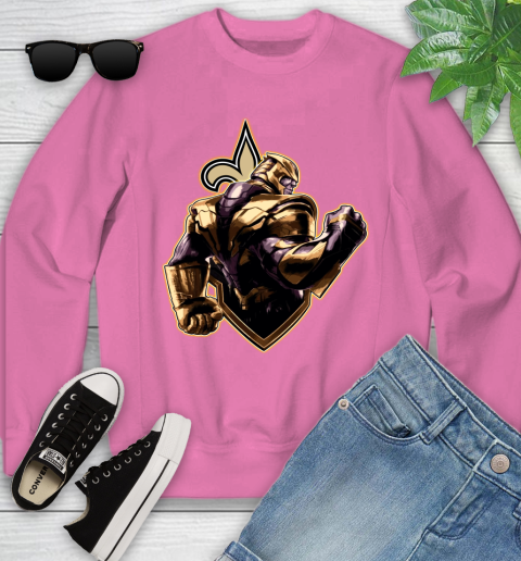 NFL Thanos Avengers Endgame Football Sports New Orleans Saints Youth Sweatshirt 7