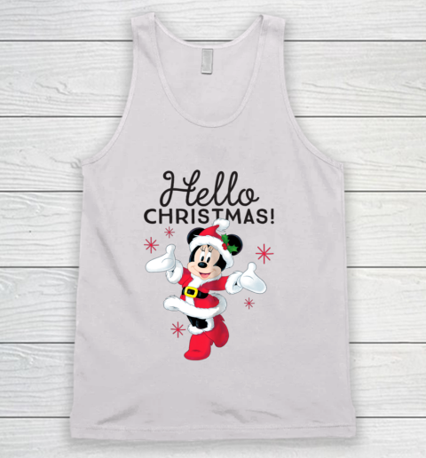 Disney Santa Minnie Mouse Hello Christmas Holiday Tank Top