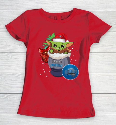 Orlando Magic Christmas Baby Yoda Star Wars Funny Happy NBA Women's T-Shirt 10