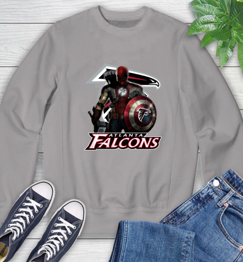 NFL Captain America Thor Spider Man Hawkeye Avengers Endgame Football Atlanta Falcons Sweatshirt 5