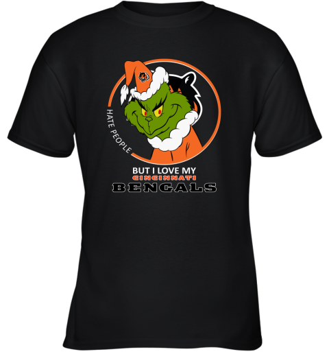 I Hate People But I Love My Cincinnati Bengals Grinch NFL Youth T-Shirt