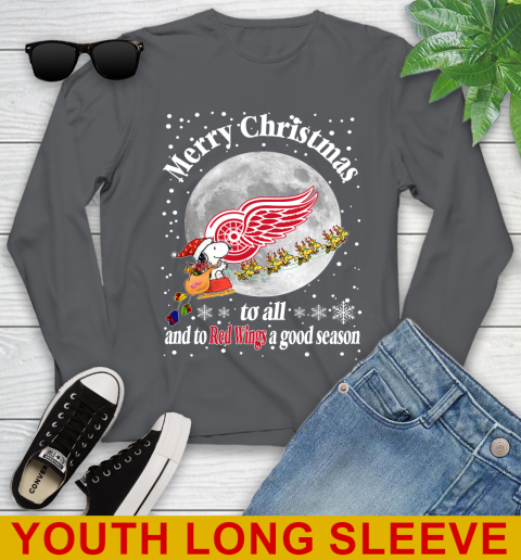 Detroit Red Wings Merry Christmas To All And To Red Wings A Good Season NHL Hockey Sports Youth Long Sleeve 9