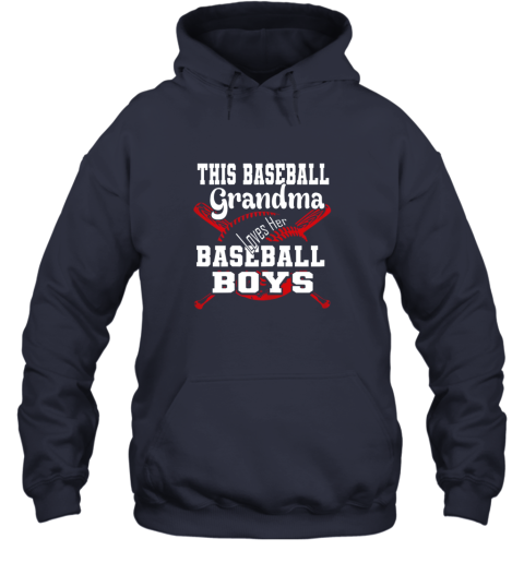 k72m this baseball grandma loves her baseball boys hoodie 23 front navy
