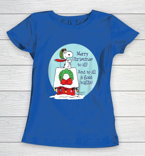 Peanuts Snoopy Merry Christmas and to all Good Night Women's T-Shirt 8