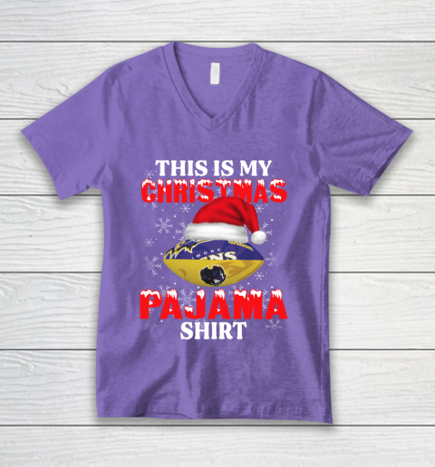 Baltimore Ravens This Is My Christmas Pajama Shirt NFL V-Neck T-Shirt 8