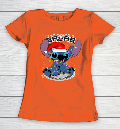 San Antonio Spurs NBA noel stitch Basketball Christmas Women's T-Shirt 2