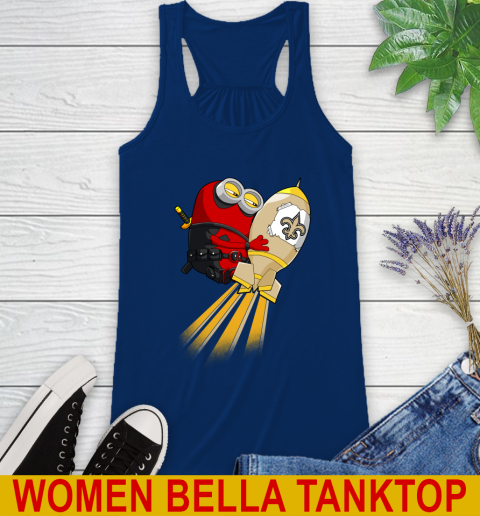 NFL Football New Orleans Saints Deadpool Minion Marvel Shirt Racerback Tank 7