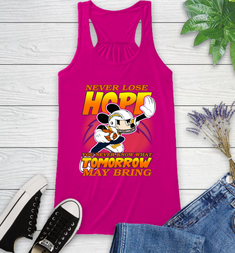 Los Angeles Chargers NFL Football Mickey Disney Never Lose Hope Racerback Tank 7