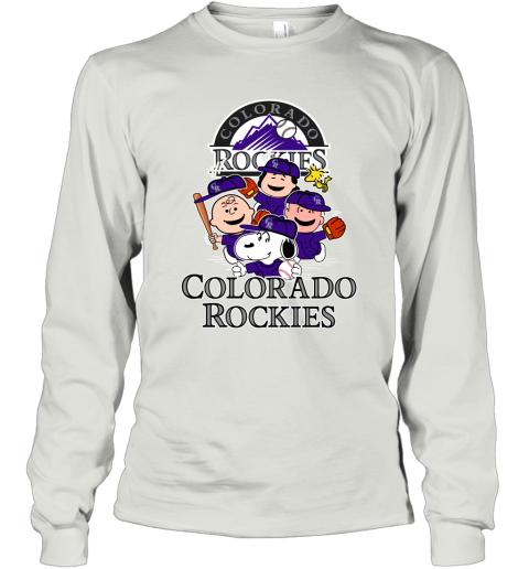 Peanuts Charlie Brown And Snoopy Playing Baseball Colorado Rockies shirt -  Limotees