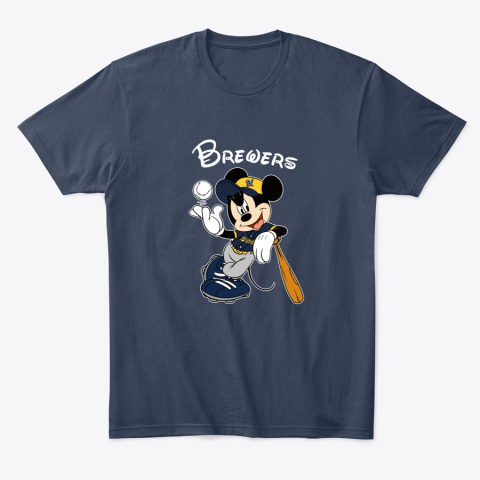 idvu baseball mickey team milwaukee brewers classic t shirt 2 front navy
