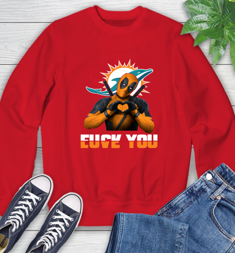 NHL Miami Dolphins Deadpool Love You Fuck You Football Sports Sweatshirt 10