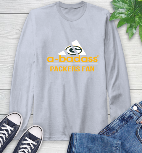Green Bay Packers NFL Football A Badass Adidas Adoring Fan Sports Long Sleeve T-Shirt 6