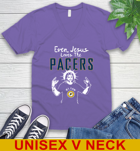Indiana Pacers NBA Basketball Even Jesus Loves The Pacers Shirt V-Neck T-Shirt 9 Indiana Pacers NBA Basketball Even Jesus Loves The Pacers Shirt V-Neck T-Shirt - Image 9