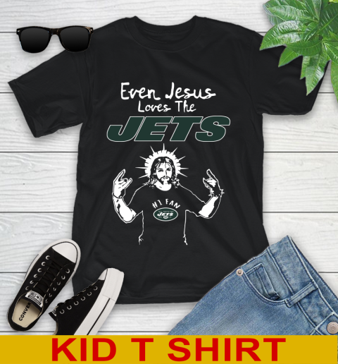 New York Jets NFL Football Even Jesus Loves The Jets Shirt Youth T-Shirt