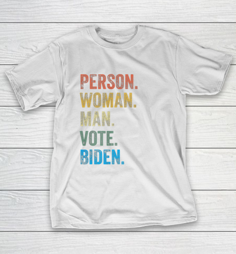 Person Woman Man Vote Biden Distressed Vintage Voting T-Shirt