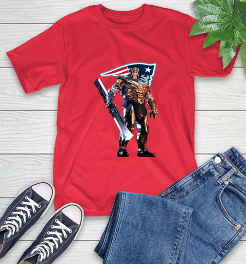 NFL Thanos Gauntlet Avengers Endgame Football New England Patriots T-Shirt 10