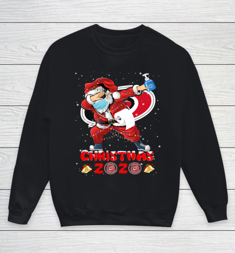 Carolina Hurricanes Funny Santa Claus Dabbing Christmas 2020 NHL Youth Sweatshirt