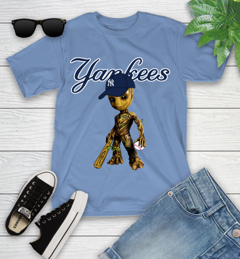 MLB New York Yankees Groot Guardians Of The Galaxy Baseball Youth T-Shirt 11