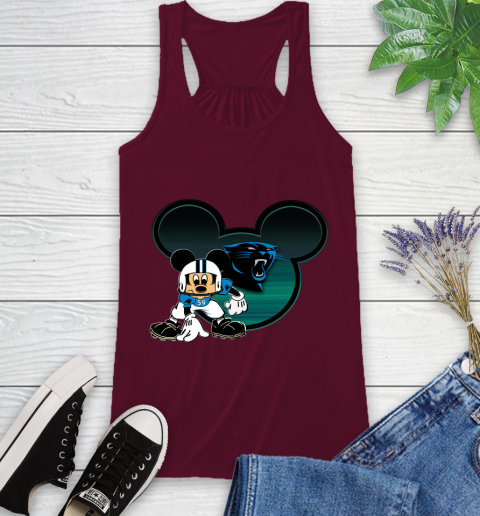 NFL Carolina Panthers Mickey Mouse Disney Football T Shirt Racerback Tank 3