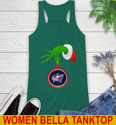 Columbus Blue Jackets Grinch Merry Christmas NHL Hockey Racerback Tank 7