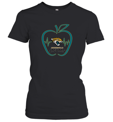 Apple Heartbeat Teacher Symbol Jacksonville Jaguars Women's T-Shirt