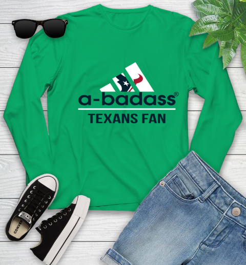 Houston Texans NFL Football A Badass Adidas Adoring Fan Sports Youth Long Sleeve 7