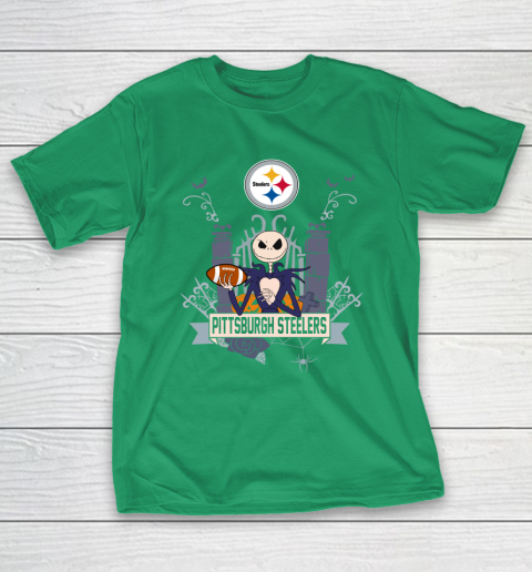 NFL Pittsburgh Steelers Football Jack Skellington Halloween T-Shirt 5
