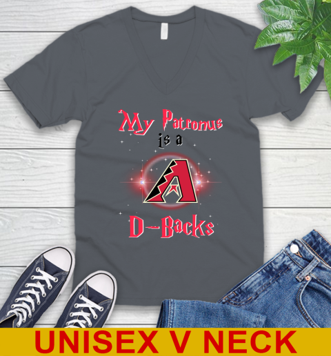 MLB Baseball Harry Potter My Patronus Is A Arizona Diamondbacks V-Neck T-Shirt 4